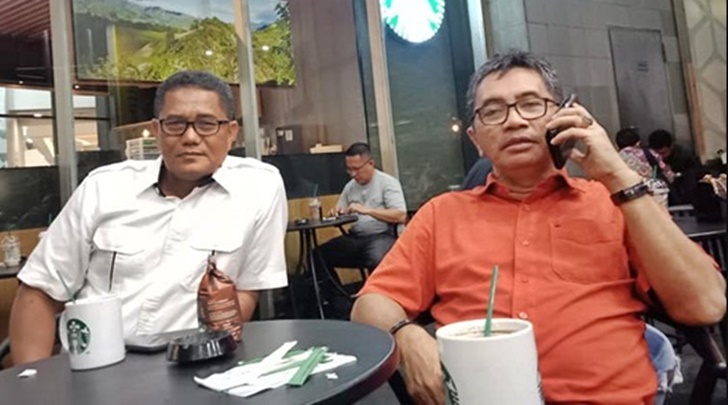 Ketua Fraksi Gerindra Mastilizal Aye dan Ketua DPRD Kota Padang Syafrial Kani