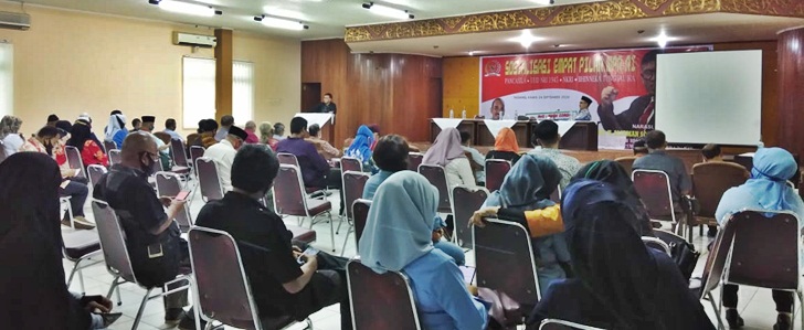 Alirman Sori Sosialisasikan Empat Pilar MPR RI di Padang, Rabu (23/09/2020).