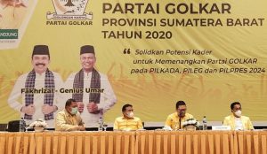 Rakornis Partai Golkar se Sumatera Barat, Jumat (16/10/2020).