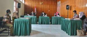 Suasana sidang di Komisi Informasi terkait sengketa informasi pertanahan antara Syahrial dan BPB Kabupaten Solok, Selasa (24/11/2020).