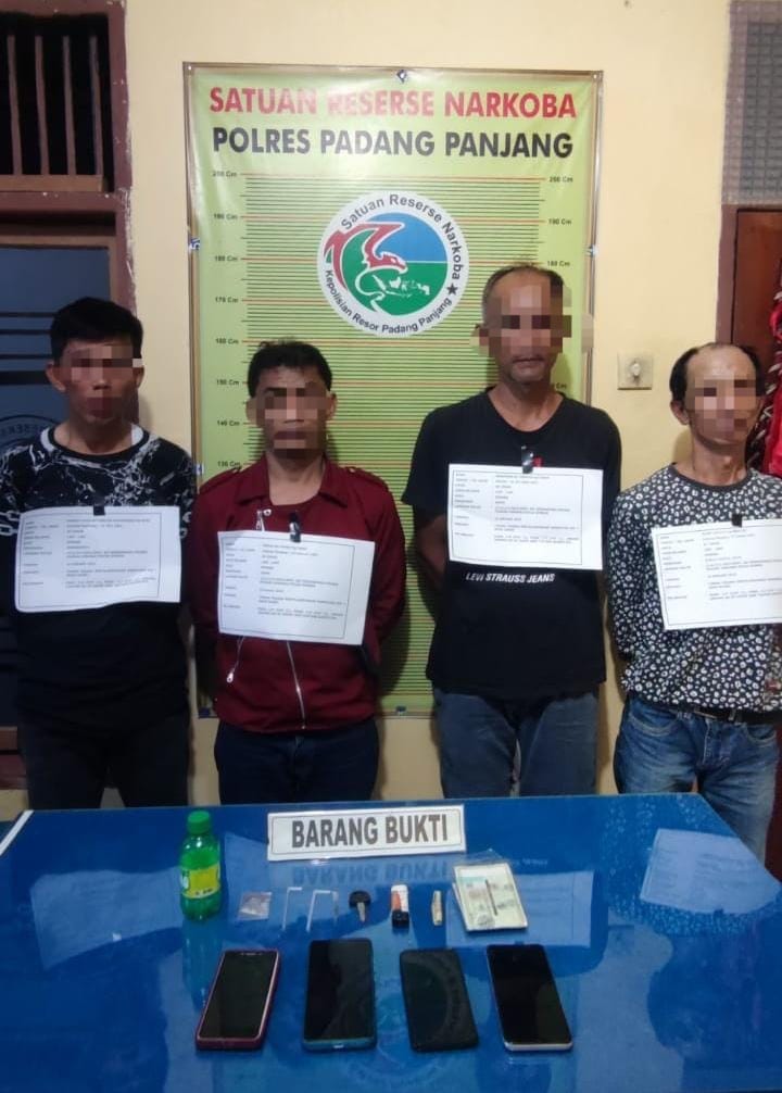 Lagi, Tim Karanggo Polres Padang Panjang Tangkap Empat Pria Penyalahguna Narkotika