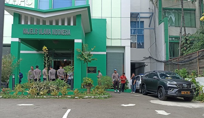 Suasana kantor MUI Pusat usai tragedi penembakan. (Foto; Kompas)