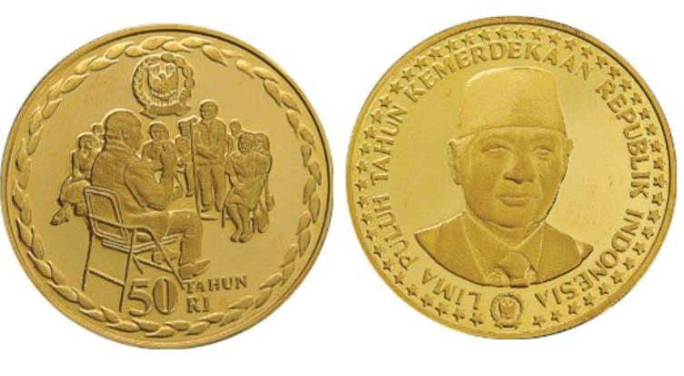 Koin emas gambar Presiden Soeharto (1995)