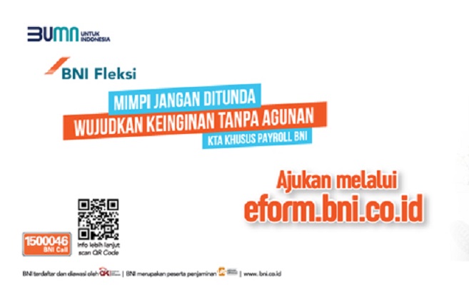 Pinjaman Kredit Tanpa Agunan BNI Fleksi Aktif. (Foto: BNI.co.id)