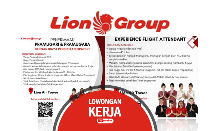 Lulusan SMA/SMK Merapat! Lion Air Group Membuka Penerimaan Pramugari dan Pramugara dengan Biaya Pendidikan Gratis