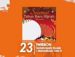 No Watermark! Link Twibbon Tahun Baru Islam 1 Muharram 1445 Hijriah Polos Tanpa Logo Instansi Gratis 