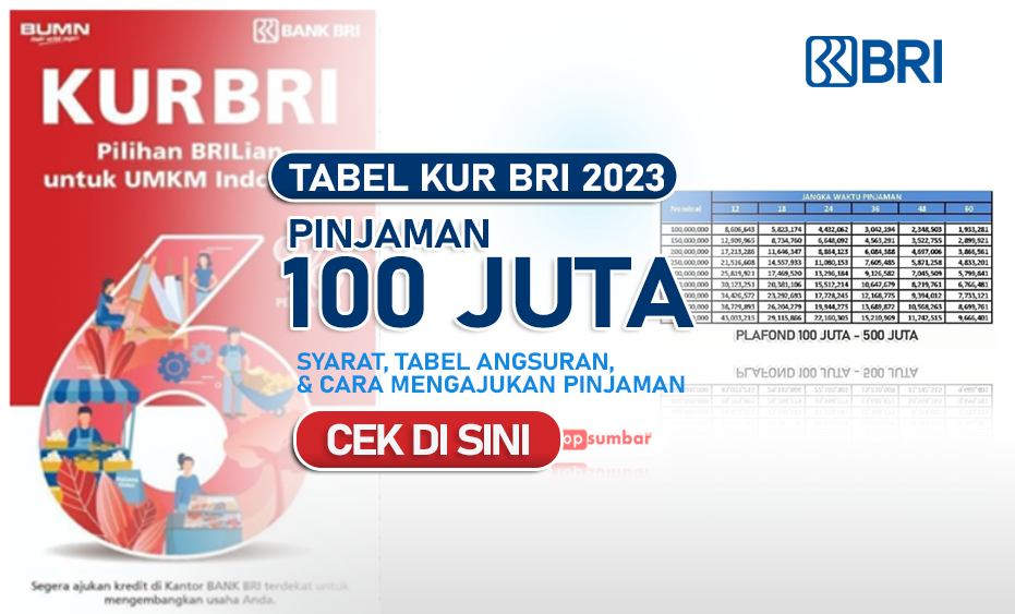 Tabel KUR BRI 2023 Pinjaman Rp 100 juta, Cek Dulu Syarat dan Dokumen Pengajuan di Sini